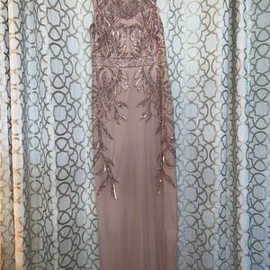 Elegant Beaded Gown in Light Pink